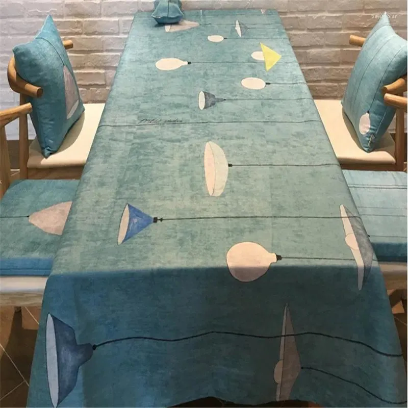 Table Cloth Blue Lamp Cotton Tablecloth Cover Coffee Tea Natural Cup Mat Wedding Home Blanket Dining Party El Warm Decora