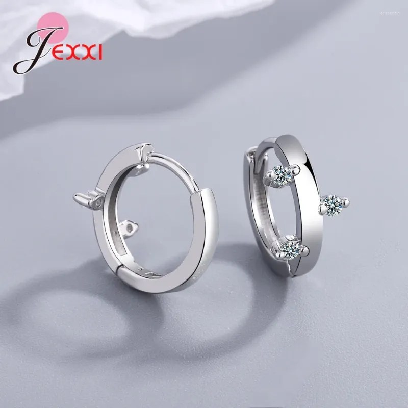 Hoop Ohrringe einfache trendy 925 Sterling Silber kleine Ohrring Frauen Mode Kubikzirkonia Schmuck Bijoux Accessoire Geburtstag Brincoos