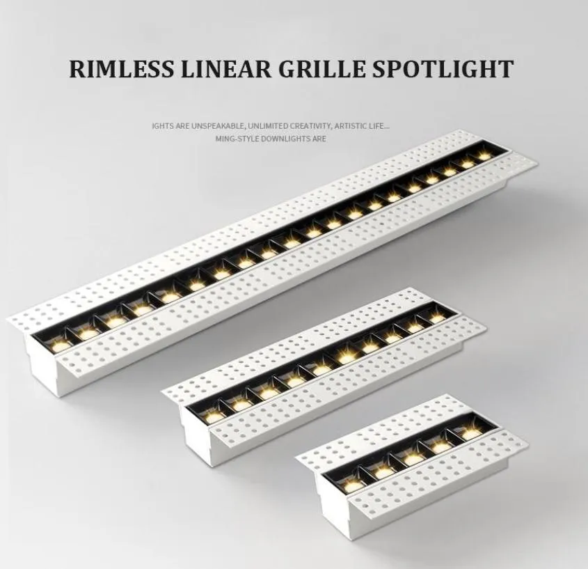 LED Randless Linear Grille Spotlight No Main Lighting Design Modern 5W 10W 20W Magnetic Embedded Installatielamp FISTRICURE7078824