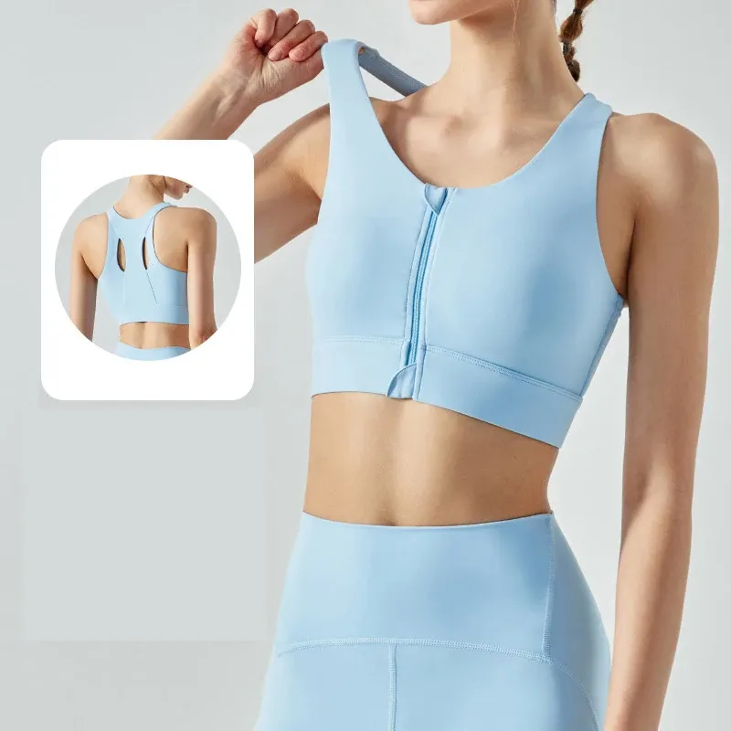 Bras Sports Bra Bra Zip вверх передние мягкие бюстгальтеры для женщин Толп