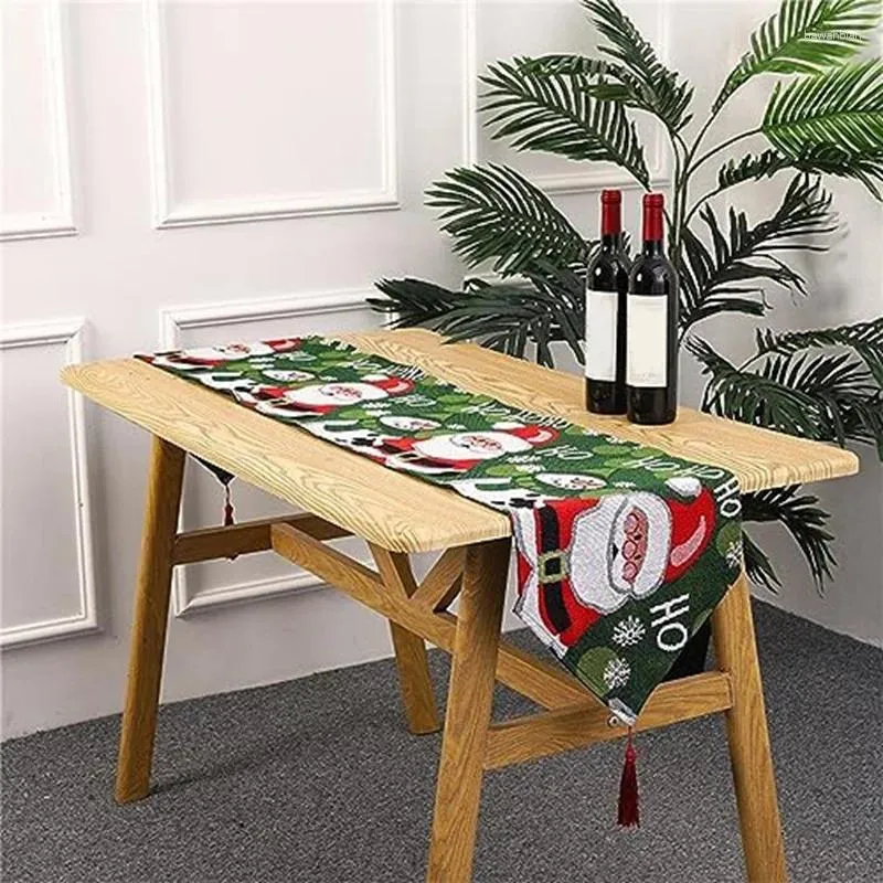 Table Cloth Christmas Tablecloth Pattern Runner Washable Dacron For Winter Holiday Durable