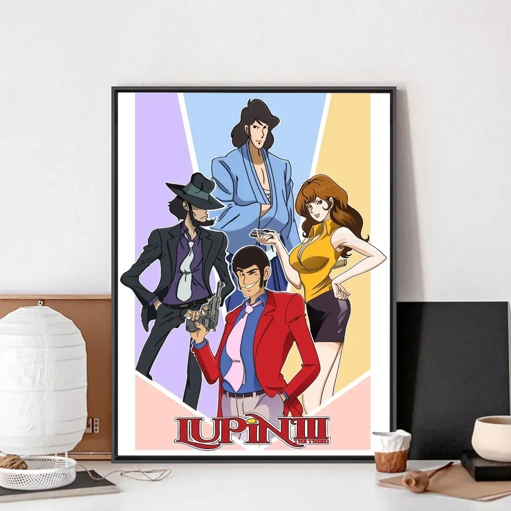 Anime Canvas Poster Lupin III Comic Wall Art For Office & Study