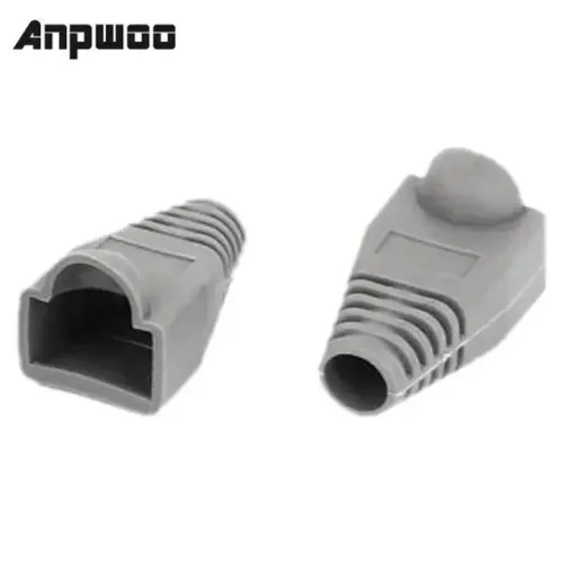 ANPWOO 10PCSイーサネットグレーラバーRJ45コネクタブーツカバーケースプロテクター50ピース