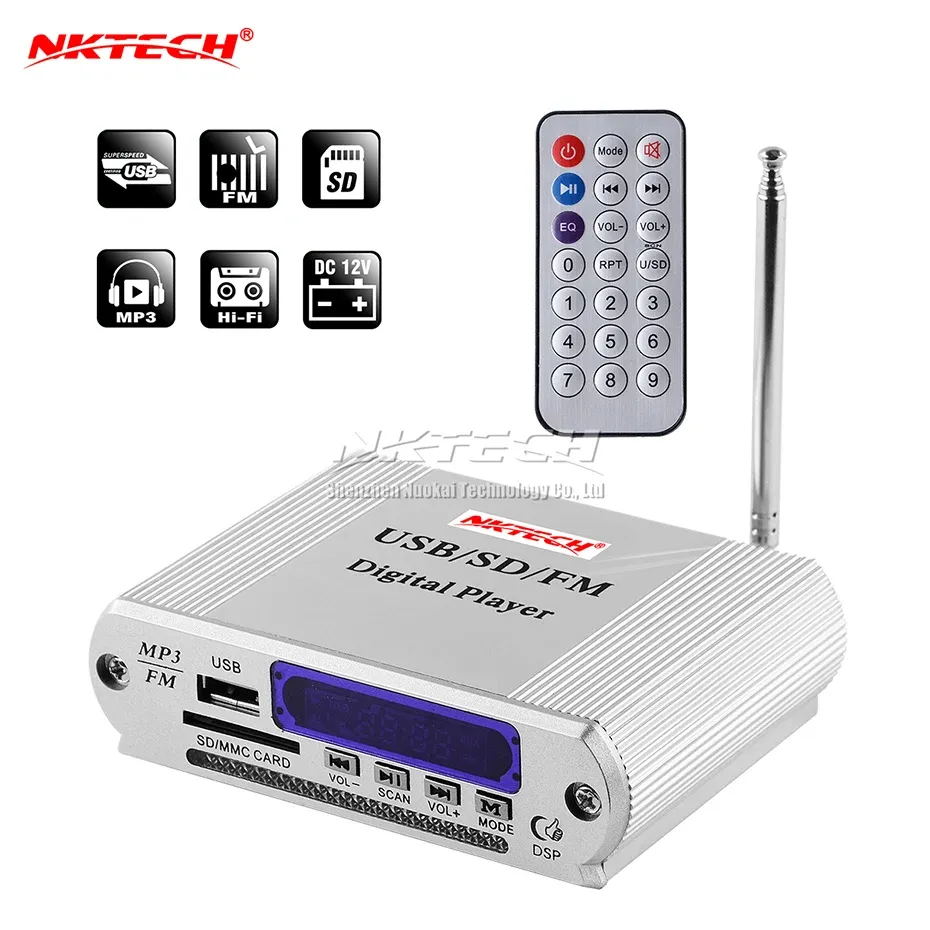 S NKTECH A5 Player cyfrowy HiFi stereo dekoder odbiornika Mini czytnik pasujący wzmacniacz audio FM Radio DVD MP3 SD USB MMC