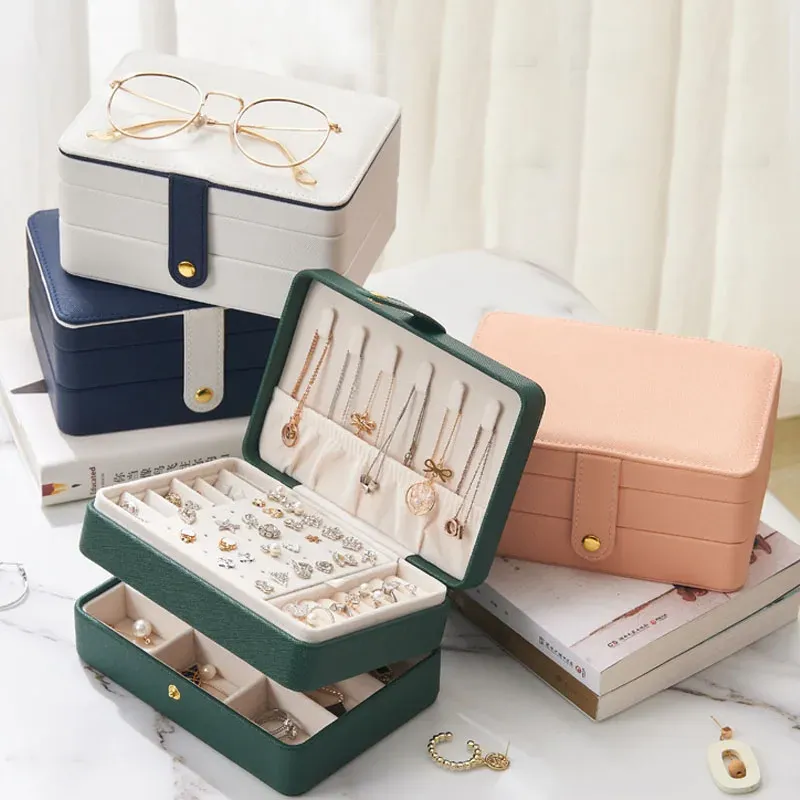 Wyświetlacze kolczyki naszyjnik biżuteria pudełko biżuteria skórzane wielofunkcyjne biżuteria dostosowywanie pudełka na przechowywanie biżuterii