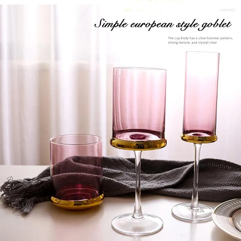 Weingläser (Dose Logo gravieren) 400 ml Farbe rotes Glas Haushalt goldener Wasser Wärme-resistenter Tee Tasse Kaffeebar Goblet