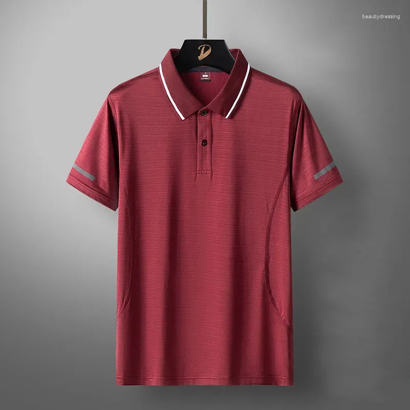 Polos Męskie Stylowe opracowanie kołnierzyka Koszulki Polo Ubranie Krótkie rękawie Letni biznes swobodny kolor stały kolor cała mecz T-shirty