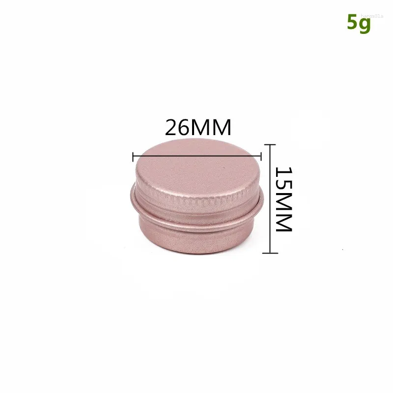 Butelki 200pcs 0,17 uncji Próbka Rose Gold Aluminium Tin Jar 5 ml Pojemniki do napełniania okrągłe pojemniki do kosmetycznego kremu do ust