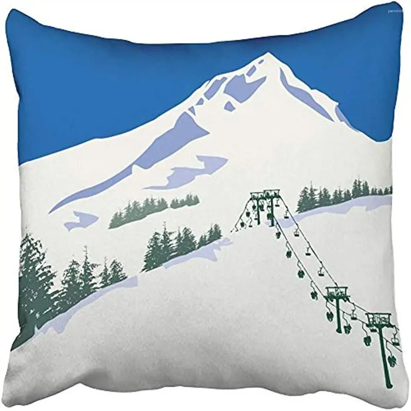 Pillow Ski Ski Cenário de inverno Villa Villa Cover Decoração de casa Bonz