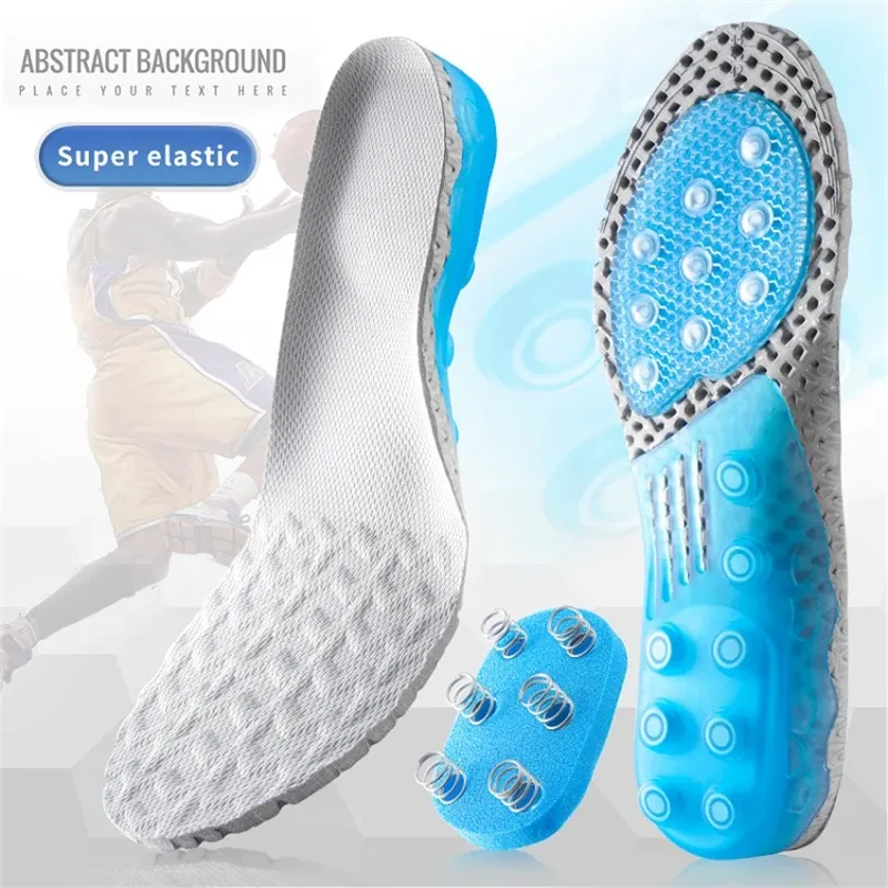 Botas Sport Spring Silicone Gel Engañas para mujeres Hombres almohadillas ortopédicas de suela para zapatos Desodorante Cojín transpirable Running Pad para pies