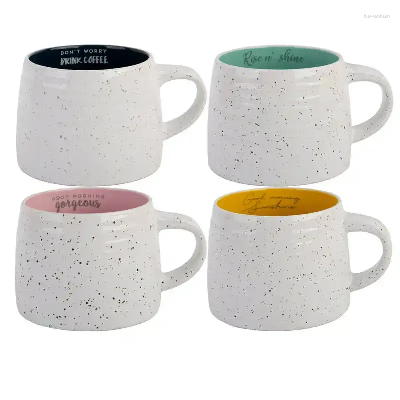 Tasses 4 19 oz. Stoare White et Black Speckle Sentiment Pathers Days Cadeaux Custom Custom Plastic Weird Plastic With Lid Straw Cafe