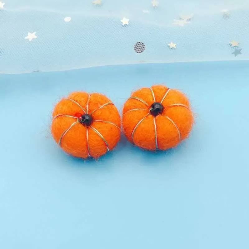 Halloween Decors Autumn Felf Balls Ornament di zucca in feltro di lana fatti a mano