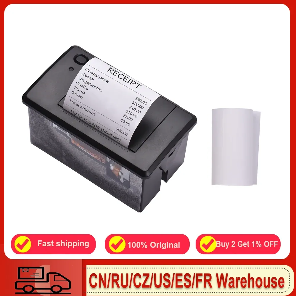Scanners Aiebcy Embedded Thermal Receipt Printer 58MM Mini Printing Module Low Noise with USB/RS232/TTL Serial Port for Cash Register