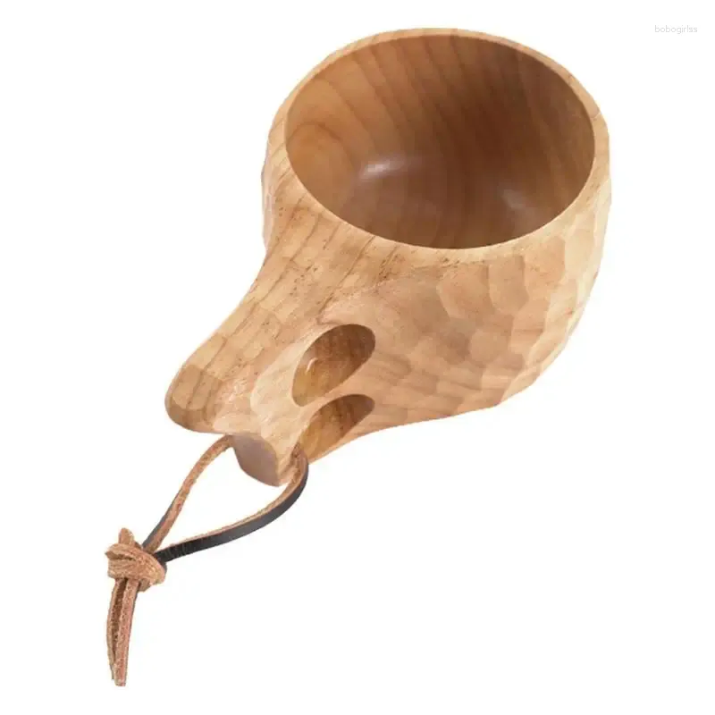 Tasses Saucers kuksa tasse en bois portable kasa tasa tasse nordique nordique boisson à la main pour la maison ou les accessoires de randonnée en camping