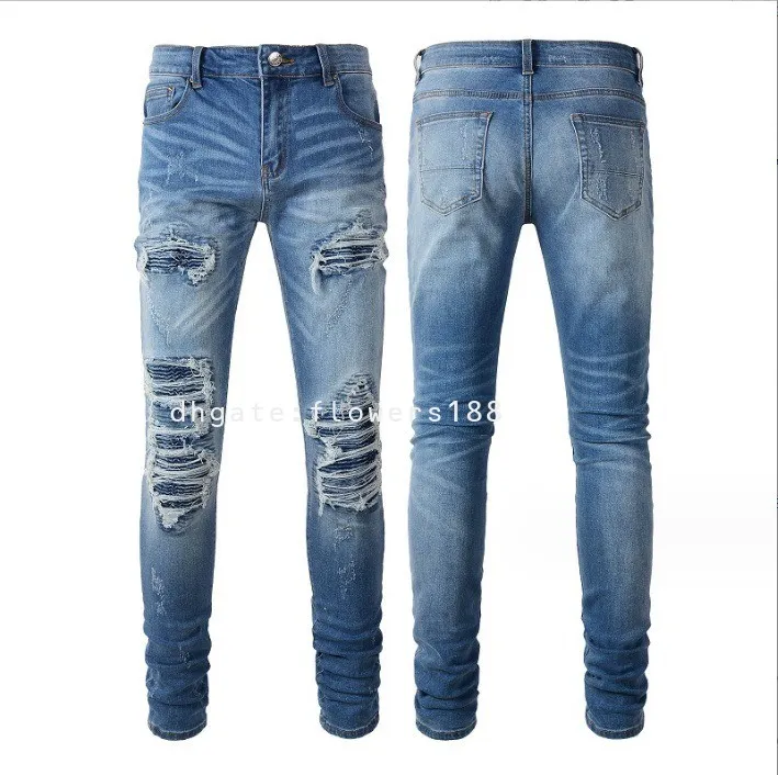 Jeans masculin 2024 Jeans de style rue usé des jeans de trou de trou de trou de mendiant jeans hommes évasé jeans jeans jeans hommes jeans jeans femme évasée jeans évasé jeans hommes