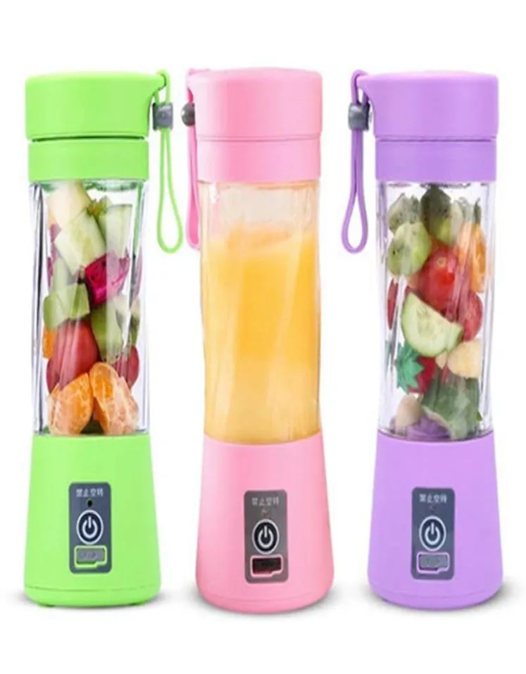 Personlig bärbar mixer med resekopp USB Portable Electric Juicer Blender Rechargeble Juicer Bottle Fruwt Vegetable Tools VT4322648