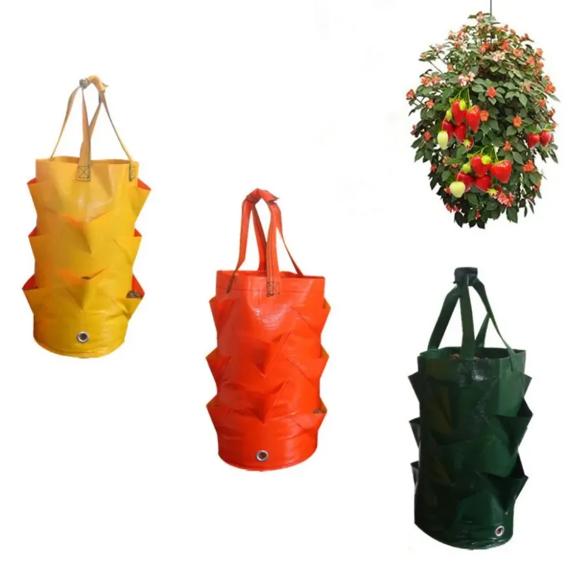 Sac de culture de plantation de fraises, 3 Gallons, conteneur multi-bouche, pochette de plantation de racines, Pot de plante de bonsaï, fournitures de jardin