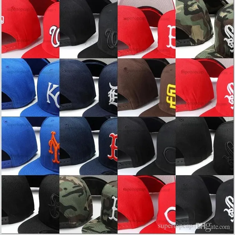 New 85 Colors Men's Baseball Snapback Hats Casquets Chapeus Crey Color Sob Brim Letras coloridas Hip Hop Black Blue Brown All Teams D Sport Caps Ajustável