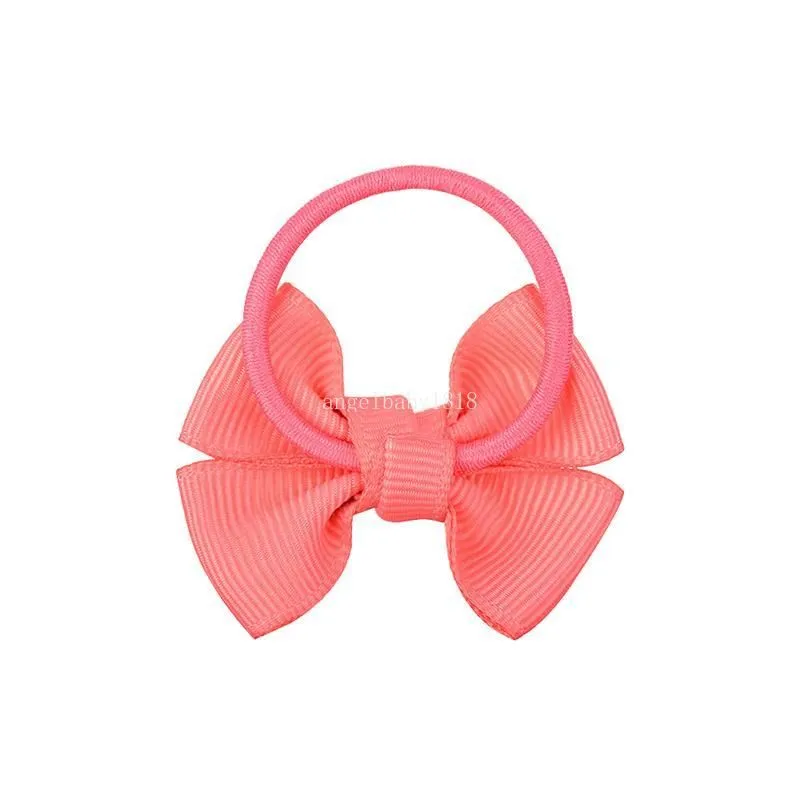 Solid Color Bow Hair Accessories Elastic Rubber Bands Baby Girls Hair Tie Ring Rope Kids Ponytail Holder Headdress