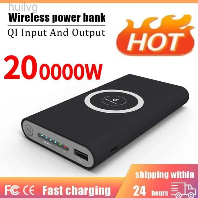 Power Banks del telefono cellulare Wireless Power Bank 200000Mah a due vie di ricarica supervelvena portatili portatili portatifera di batteria esterna Caricatore universale 2443