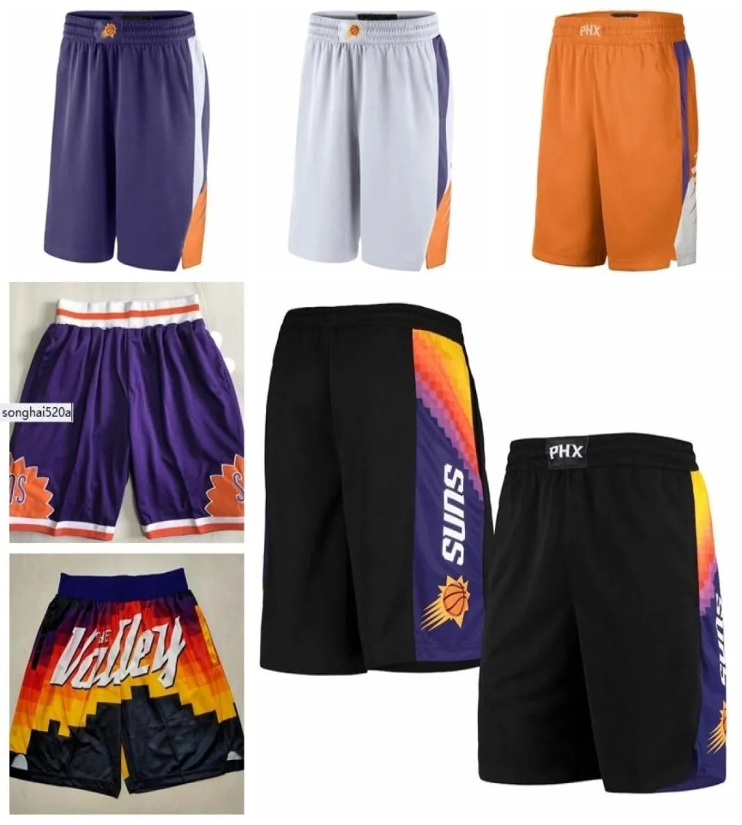 2022 Phoenix039039Suns039039Heren 202122 City Swingman Broek Editie Basketbalshort Performance Zwart3412215