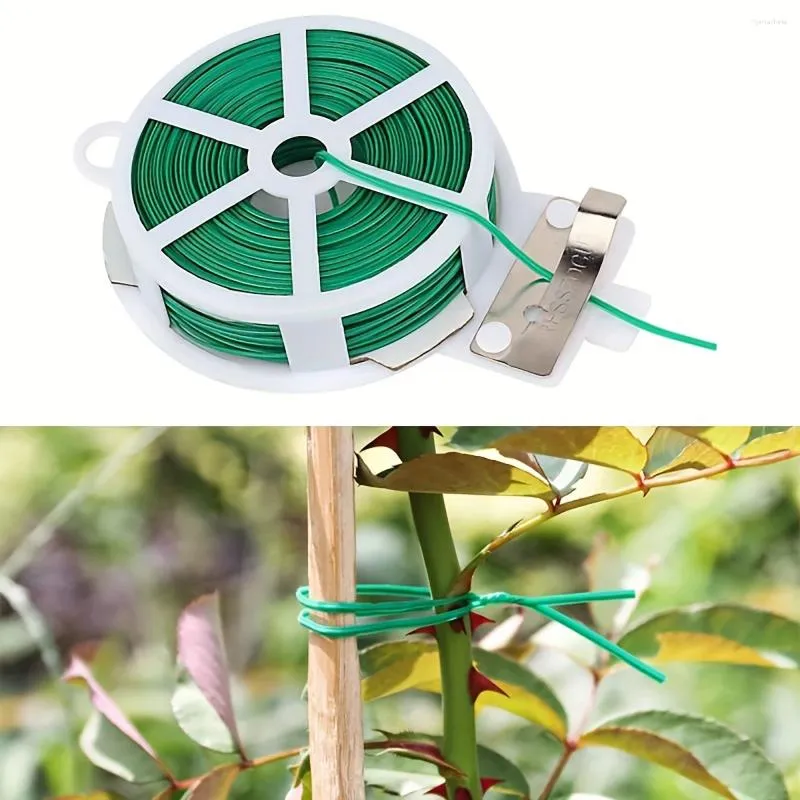 Dekorativa blommor Garden Twist Ties klättring av grön växt med skärare för trädgårdsorganisationens hem (40 m)