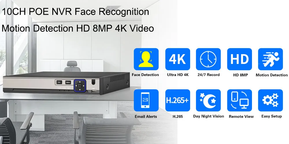 DHgate.com:HKIXDISTE H.265 10CH 8CH POE NVR For IP Security ...