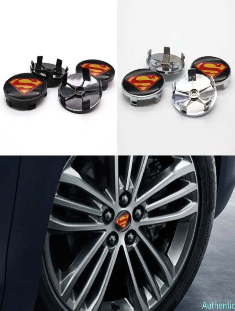 För SuperManLogo Car Personality Modification Styling Accessories 4st 68mm Car Logo Wheel Center Hub Cover Badge Cover7205168