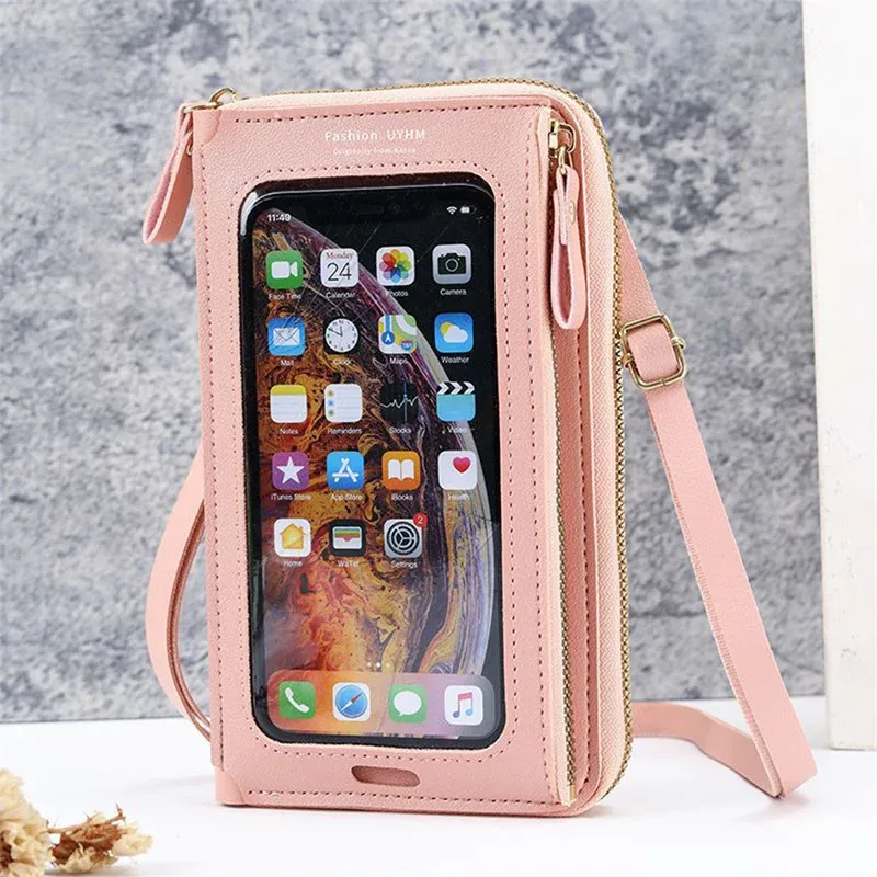 DHgate Womens Anti theft Crossbody Touchscreen Phone Purse with Clear Window Cell Phones Accessories