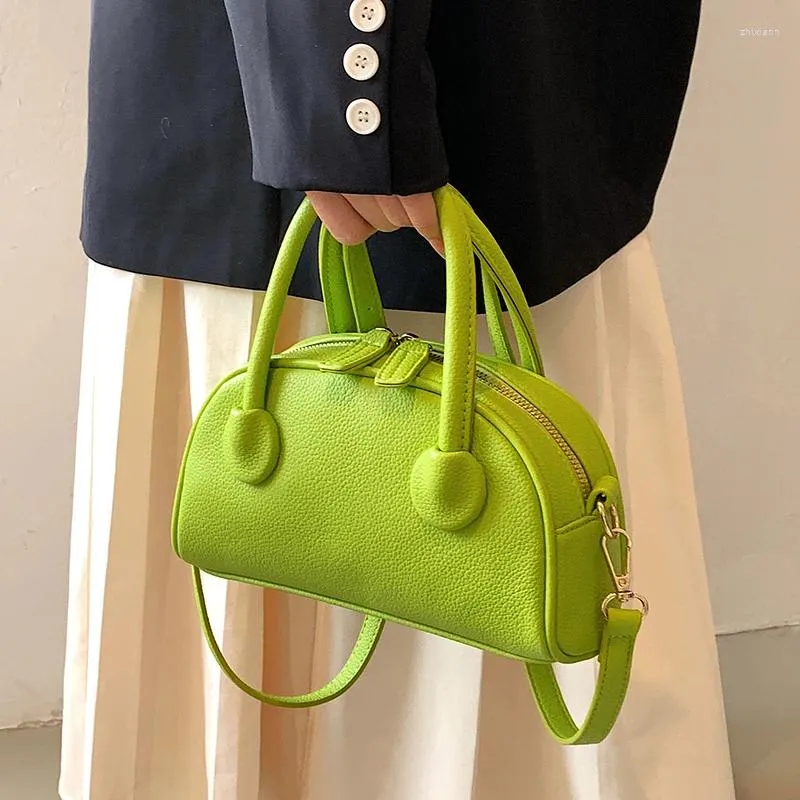 Sagne a tracolla in stile coreano manubrio verde femminile 2024 Spring Summer PU SOLID PU SOLAME CHIC DAGNO CROVE CROVE CROVE BASS