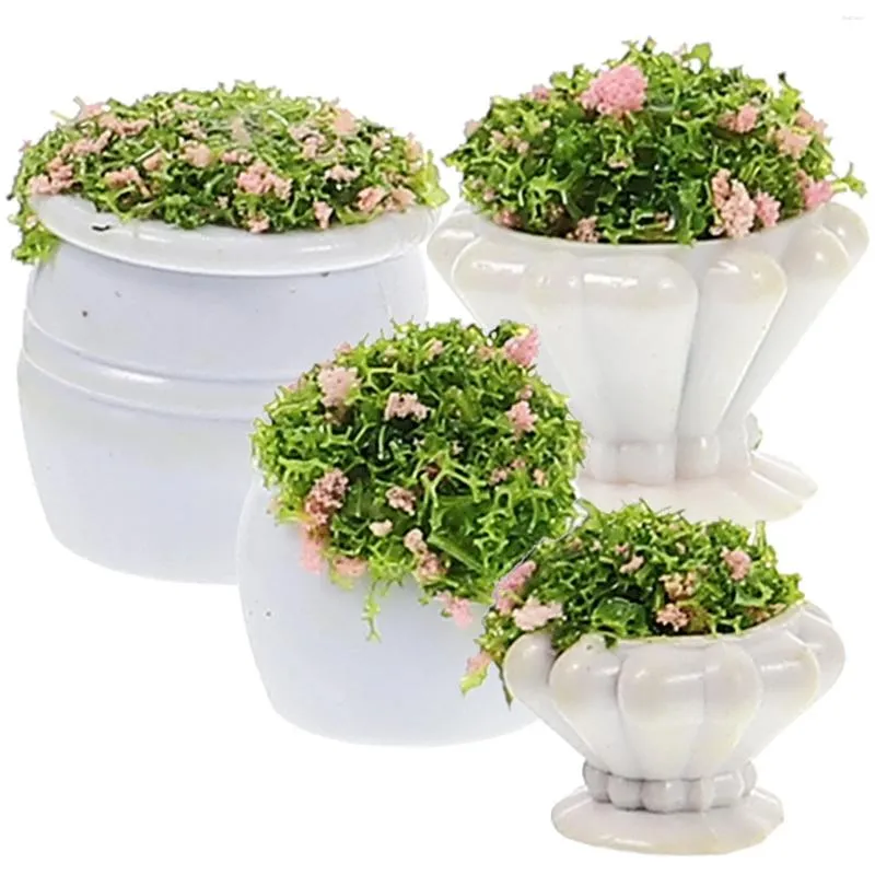 Decorative Flowers Mini Planter Vase Green Scenery Landscape Model Layout Simulation Decor Artificial