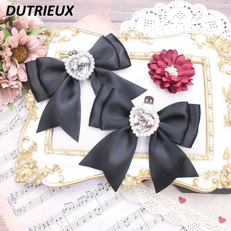 Exquisite Lolita Handmade Japanese Rhinestone Bow Hair Clip