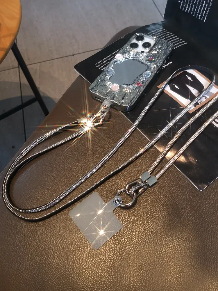 New Universal Rhinestone Crossbody Mobile Phone Lanyard Strap Rope ...