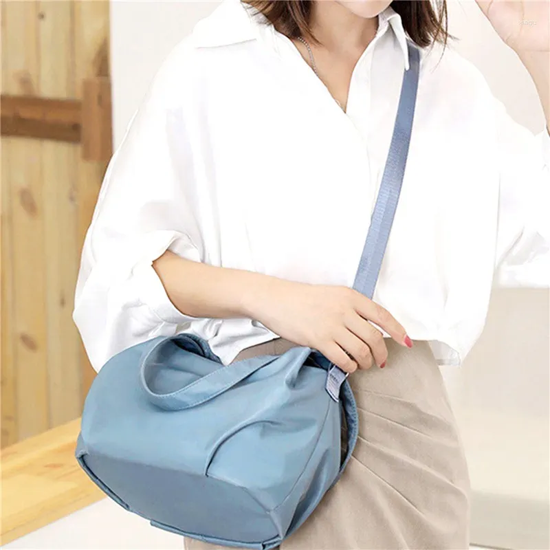 Women’s Nylon Drawstring Bucket Bag – Hobo Shoulder Purse With Multiple Pockets, Casual Tote