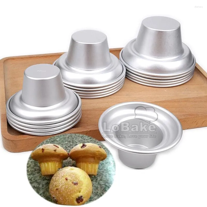 Formy do pieczenia 5pcs/partia 3 Rozmiary okrągły kształt grzyba aluminiowy pudding forma muffinka kubek ciasto tarta kokosowa