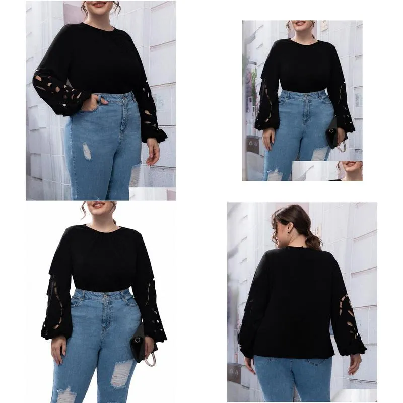 T-shirt Finjani Finjani Blouse Guipure en dentelle insert O-Neck Mesh Top Casual Clothing for Automne New 931T Drop Livrot AP Dhzak