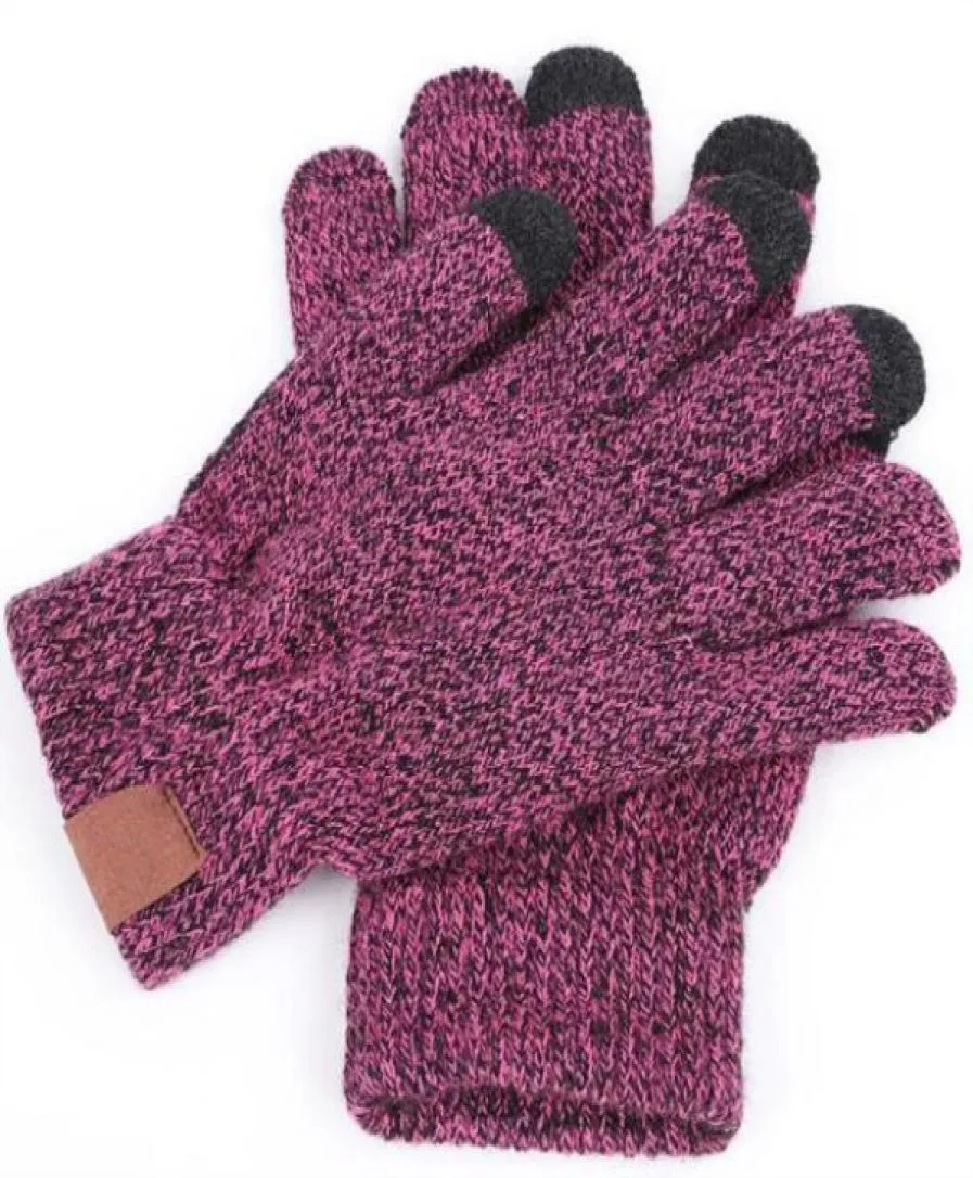 6 Colors Knitted Gloves Man Woman Solid Winter Warm Portable glove outdoor sports Five Fingers Touch Screen Gloves For iphone 12 p8493528