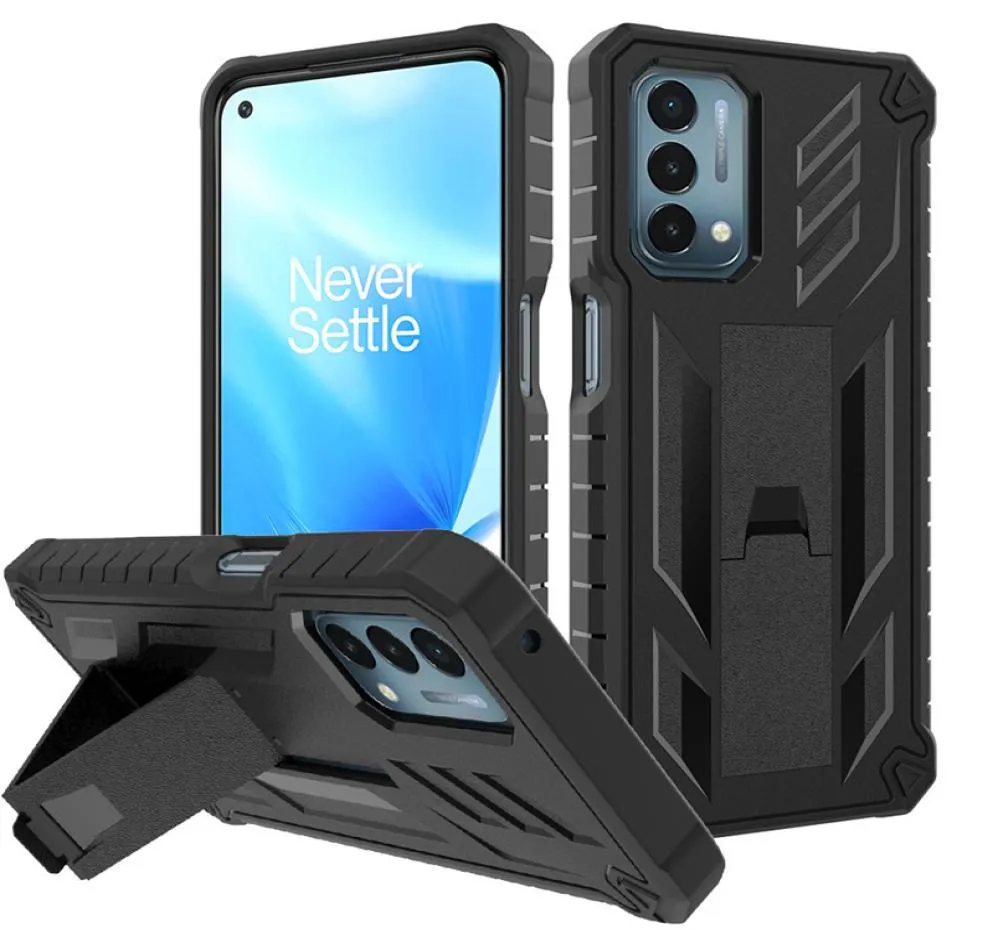 Für OnePlus Nord N200 5G iPhone Hülle Hybrid 3 IN1 TPU PC Heavy -Duty -Rüstung Cover Muster Kickstand Belt Clip Combo Rugged Cases7904597