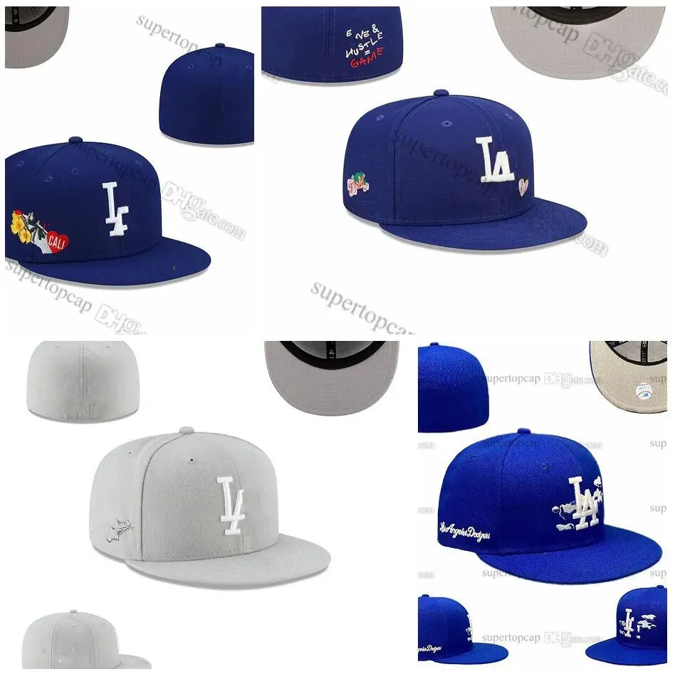 Baseball masculin Full Fermed Caps Casquettes Chapeus Summer Royal Blue Letter Bone Men Femmes Noir toutes les 32 équipes Casual Sport Flat Fitted Hats "Series" "Love Hustle Flowers