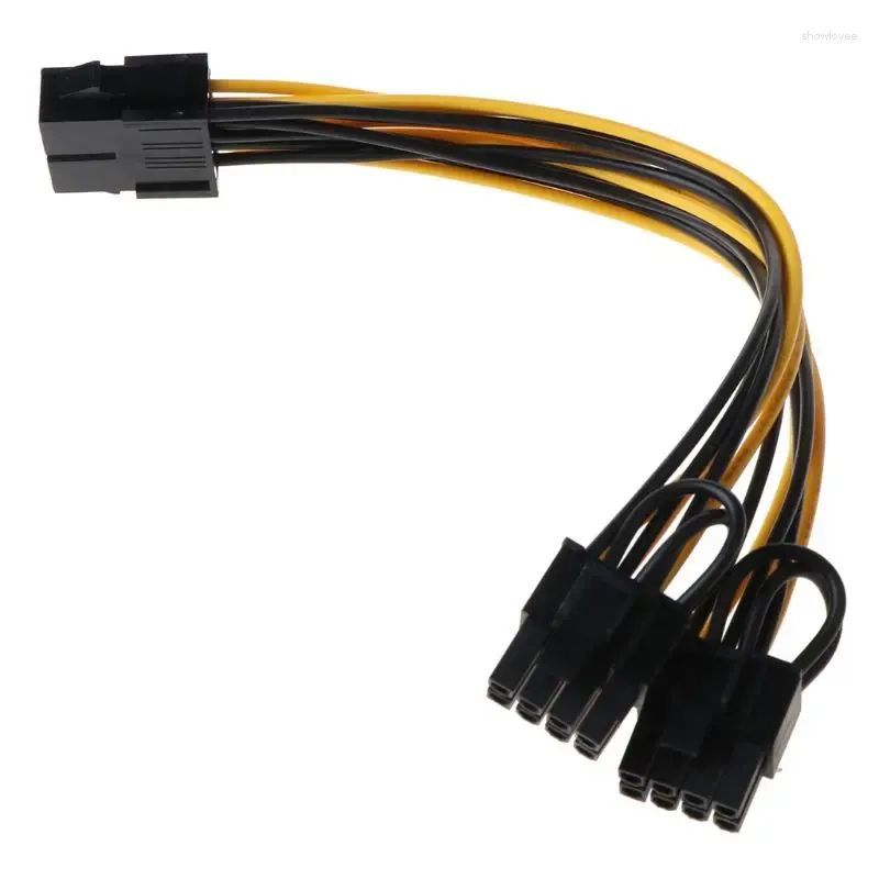 Cabos de computador D7YC CPU 8 pinos a 8pin (6 2) PCI-E Supply Supply Cable GPU Splitter Gráfico Adaptador 25cm