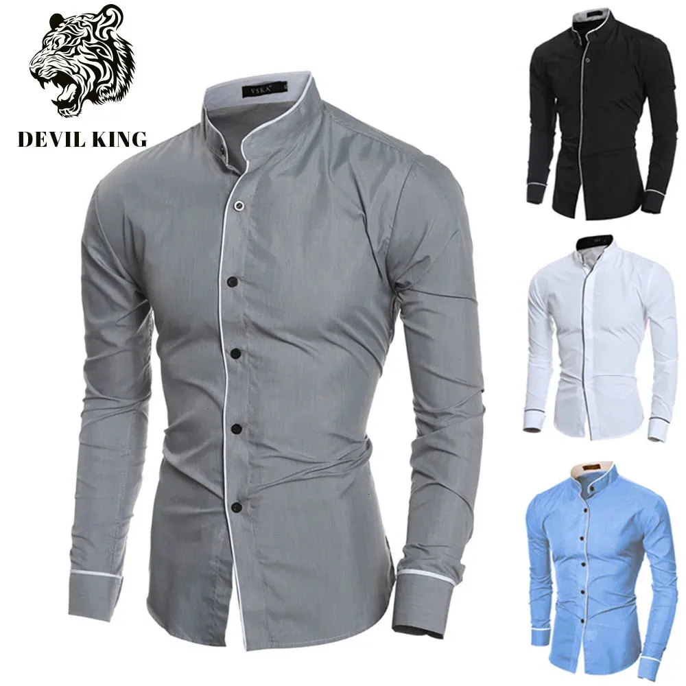 Mens Luxury Casual Formal Shirt Long Sleeve Slim Fit Business Dress Shirts Tops 240322