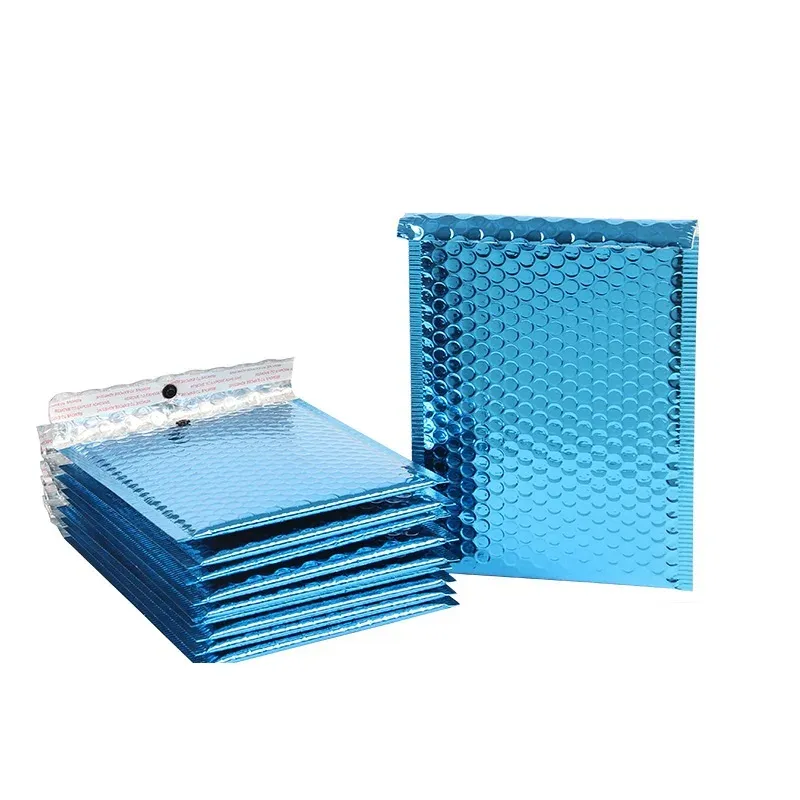 Mailers 20Pcs/Pack Blue Padded Expedition Envelopes Aluminum Foil Bubble Envelope Bags Shipping Mailers