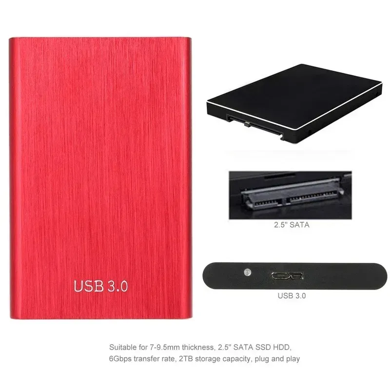 2.5 Inch HDD Case SATA 3.0 To USB 3.0 5 Gbps HDD SSD Enclosure Support All 7mm/9.5mm 2.5-inch SATA 1/2/3 HDD SSD External Box