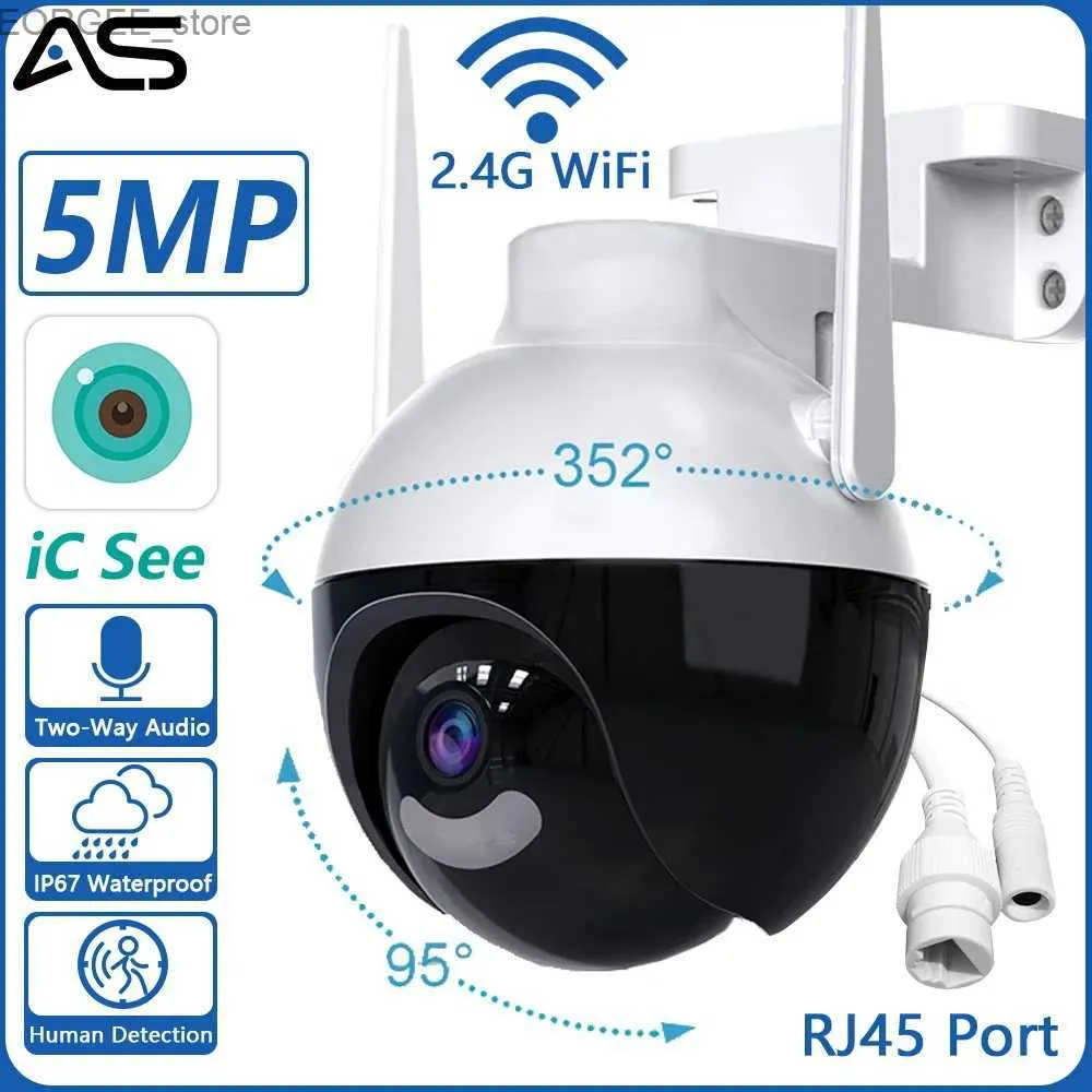 Inne kamery CCTV 5MP PTZ WiFi Kamera IP Kolor Kolor Nocny Vision Audio wideo ICSEE Outdoor Security CCTV Surveillance IP67 Wodoodporny aparat Y240403