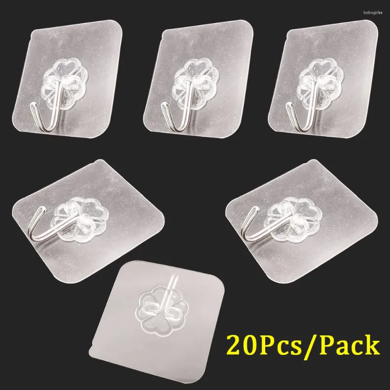 Haken 20pcs Transparent Starke selbstklebende Tür Wallmant