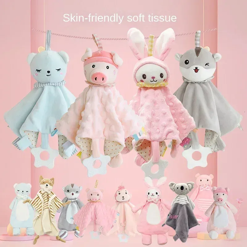 Personalisierter Name Babys Sicherheitsplatte Soft Minky Dot Baby Kuschel Spielzeug Tier benutzerdefinierte Babydecke für Kleinkind 240318