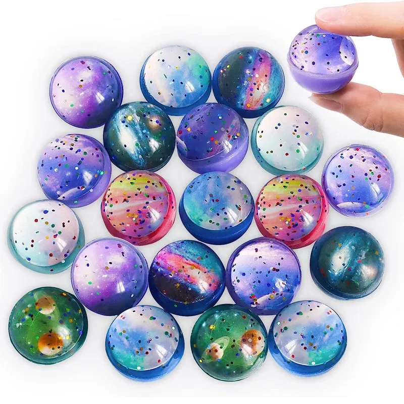 12/25 balles super rebondissantes avec des serpentins colorés - Parfait pour les