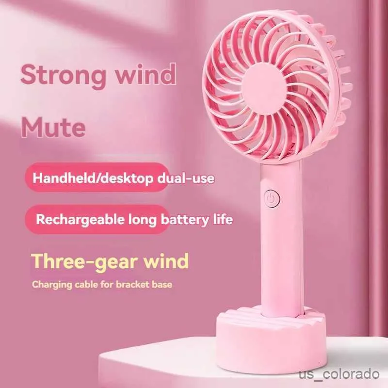 2024 Compact And Portable Hand Held Rechargeable Fan With USB Port Long