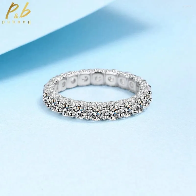 Кластерные кольца Pubang Fine Jewelry Solid 925 Серебряное серебря