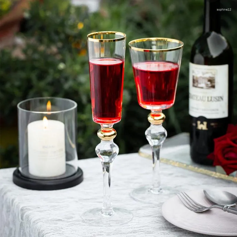 Şarap Gözlükleri (Logo Graveed) Düğün Üst düzey Altın Girişli Şampanya Kupası Kadınlar Ev Bar Viski